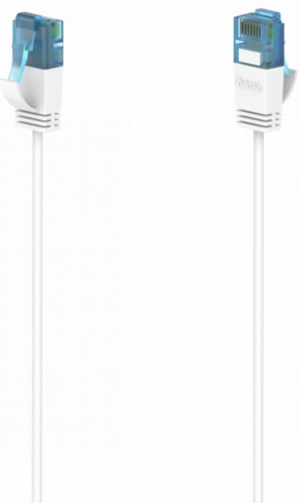 Мрежов кабел Hama 200690, Flexi-Slim, U/UTP CAT 6a, 10 Gbit/s, RJ-45 - RJ45, 3.0 m, Бял 1