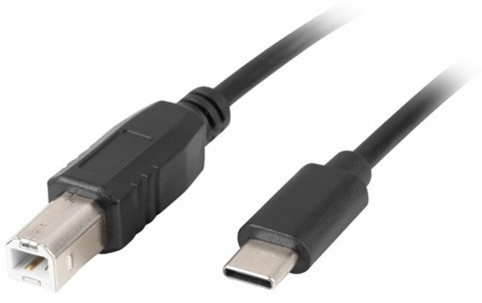Кабел Lanberg USB-C (M) към USB-B (M) 2.0, 1.8 м, Черен | CA-USBA-14CC-0018-BK 1