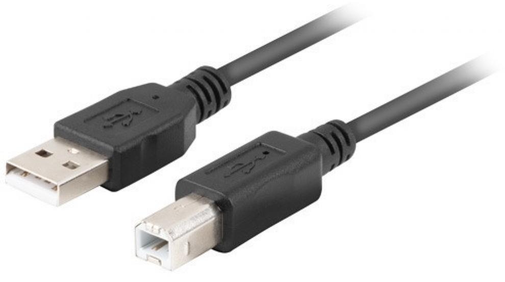 Кабел Lanberg USB-A(м) към USB-B(м) 2.0, Ferrite, 1.8м, Box | CA-USBA-15CU-0018-BK 1