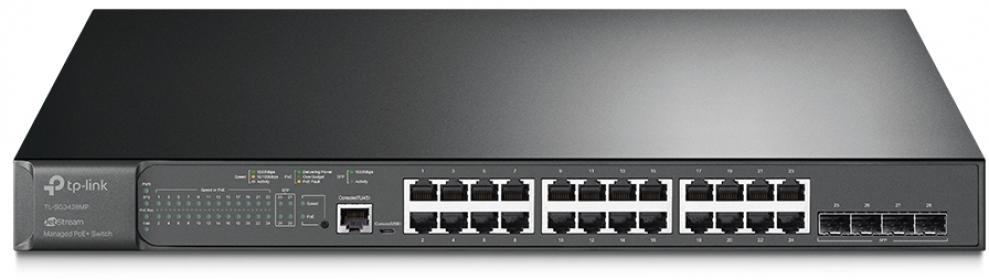 Суич TP-Link Jetstream, 28-портов PoE+ с 4 SFP слота, L2 управляем | TL-SG3428MP 1