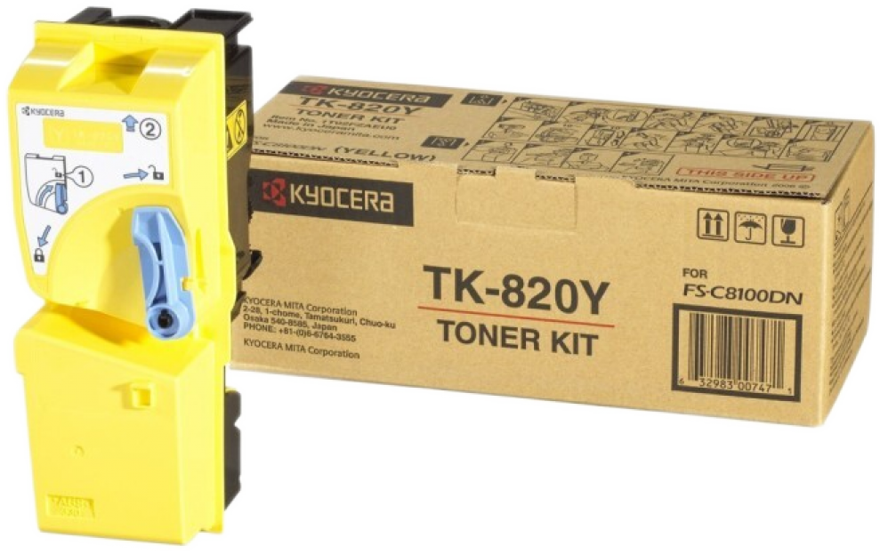 Kyocera TK-820Y тонер касета за Kyocera FS-C8100DN, Жълт | 1T02HPAEU0 1