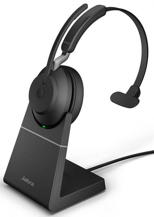 Безжична Bluetooth моно слушалка + стойка Jabra EVOLVE2 65, UC, Link380, USB-C, Черна | 26599-889-889 1