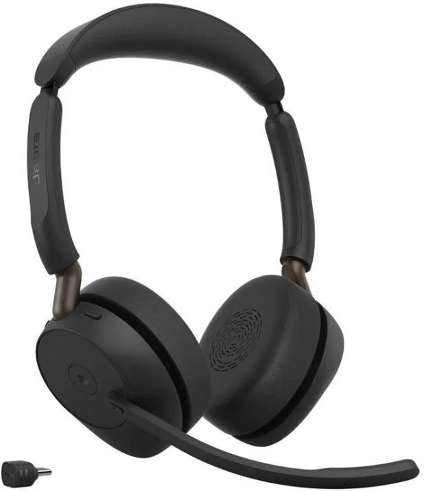 Безжични Bluetooth слушалки Jabra Evolve3 65, Stereo LINK 390c MS, USB-C, Черни | 36599-999-899 1