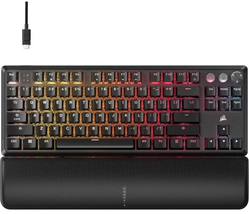 Геймърска механична клавиатура Corsair K70 PRO, TKL, MLX Hyperdrive Switches, RGB, Черна | CH-911911G-NA 1