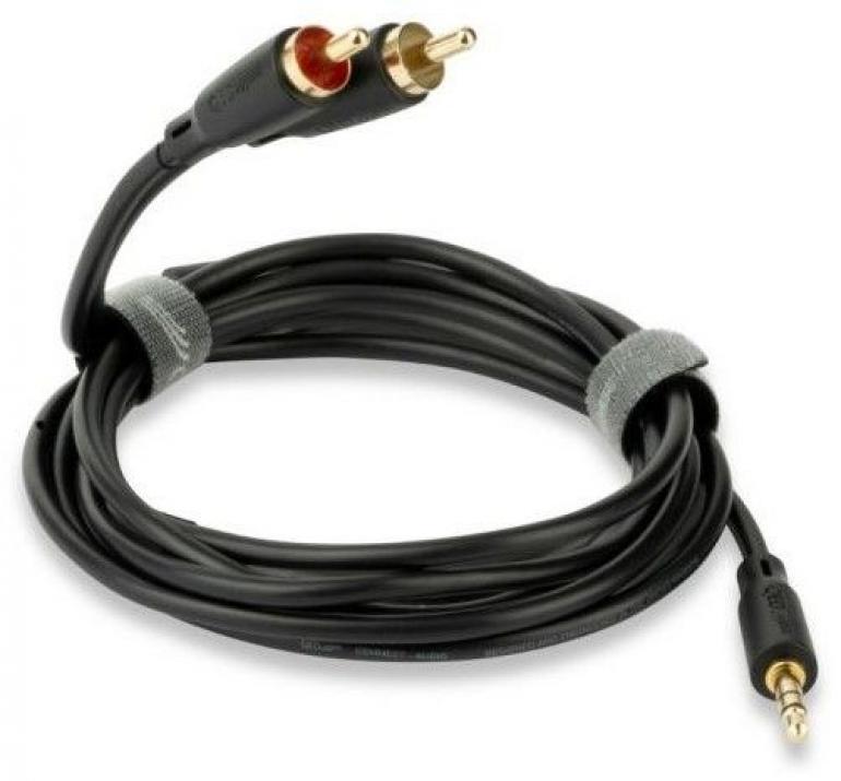 Кабел QED Connect 3.5мм / Phono, 0.75 м, Черен | QE8111