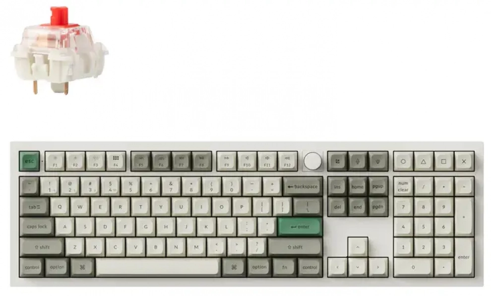 Безжична геймърска механична клавиатура Keychron Q6 MAX, QMK/VIA, Gateron Jupiter Red Switch, RGB, Бяла | Q6M-P1
 1