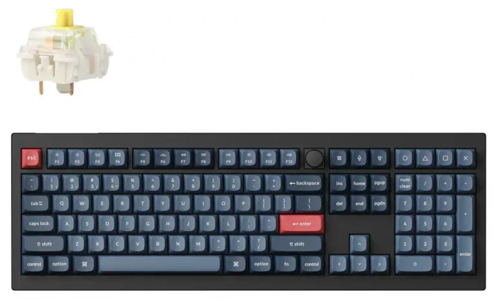 Безжична геймърска механична клавиатура Keychron V6 MAX, Gateron Jupiter Banana Switch, RGB, Черна | V6M-D4 1