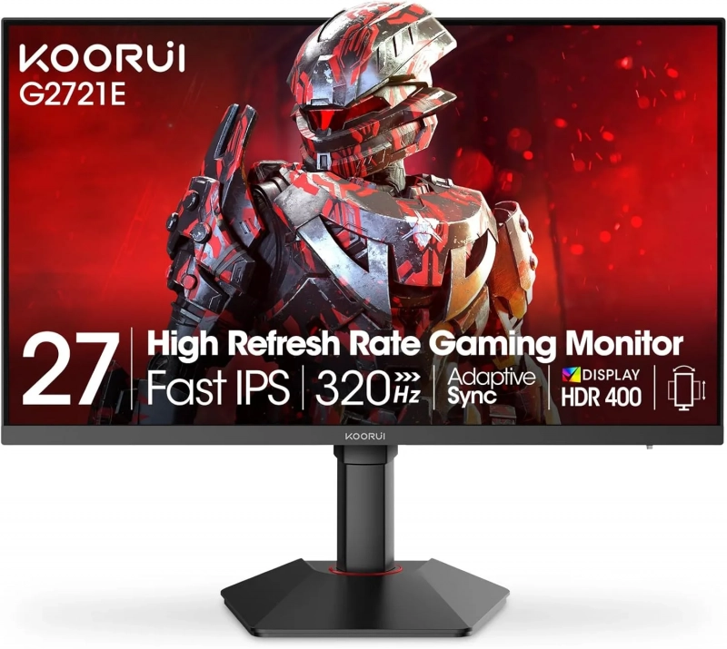 Геймърски монитор KOORUI G2721E, 27" Fast IPS QHD (2560 x 1440), 320Hz, Adaptive Sync, HDR 400, Черен | G2721E 1