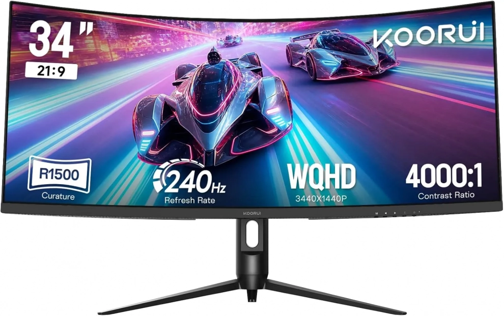 Геймърски монитор KOORUI G3441XC, 34" VA WQHD (3440 x 1440), 240Hz, Curved, Free-sync, G-Sync, Черен | G3441XC 1