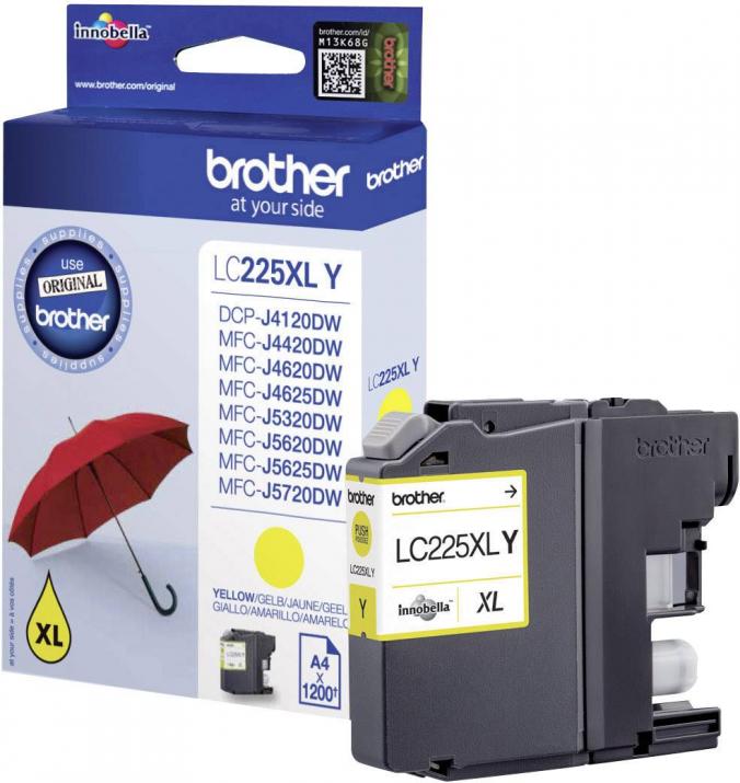 Оригинална мастилница Brother LC-225XL Yellow за Brother MFC-J4420DW, MFC-J4620DW, MFC-J5320DW, MFC-J5620DW, MFC-J5720DW, DCP-J4120DW