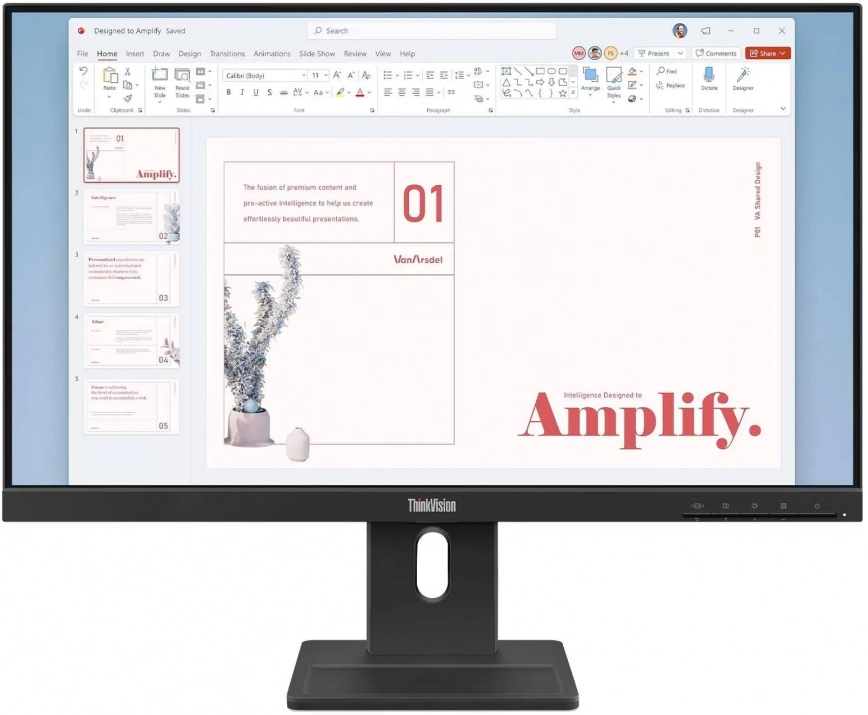 Монитор Lenovo ThinkVision E24-40, 23.8", IPS, FHD (1920 x 1080), 100Hz, 4ms, Черен | 64BAMAT1EU 1