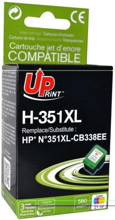 Съвместима мастилница UPRINT CB338EE HP, Cyan/Magenta/Yellow, N 351 XL