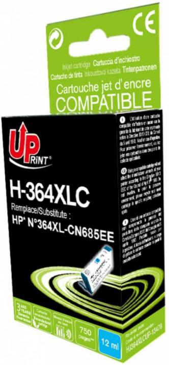 Съвместима мастилница UPRINT CN685 HP No364XL, Cyan