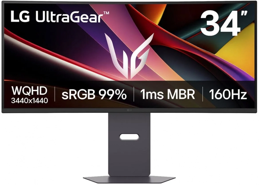 Геймърски монитор LG UltraGear 34G600A-B, 34", WQHD (3440 x 1440) VA Curved, 160Hz, G-Sync, FreeSync, Черен | 34G600A-B 1