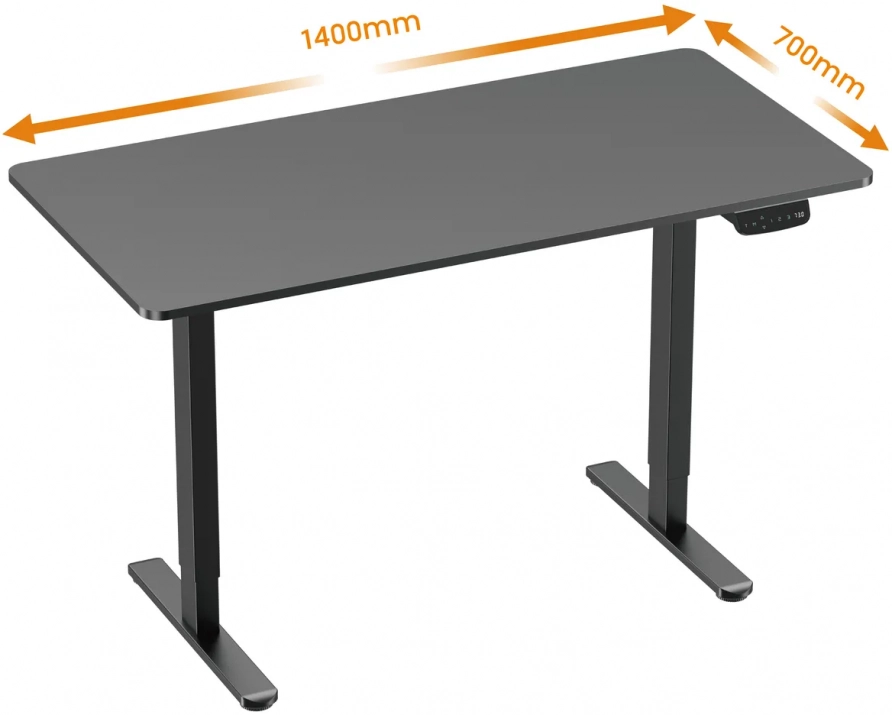 Електрическо регулируемо бюро Lumi M06-22DE-AI Dual-Motor, 140 x 70 см, Чернo 1