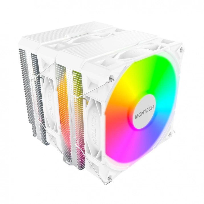 Охладител за процесор Montech NX600 ARGB, Dual-Tower, White 1