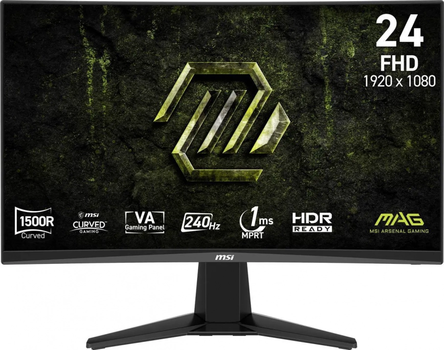 Геймърски монитор MSI MAG 245C X24, 23.6" Curved, VA, FHD (1980 x 1080), 240Hz, 1ms, AMD FreeSyncPremium, HDR Ready, Черен | 9S6-3BD01M-002 1