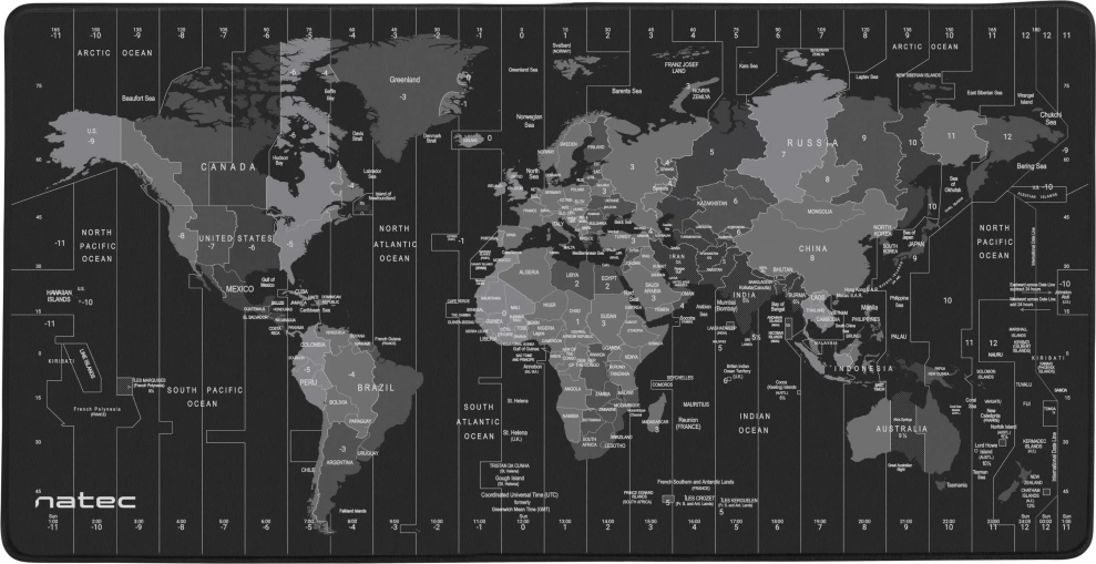 Подложка за мишка Natec Time Zone Map, Multicolor | NPO-1119 1