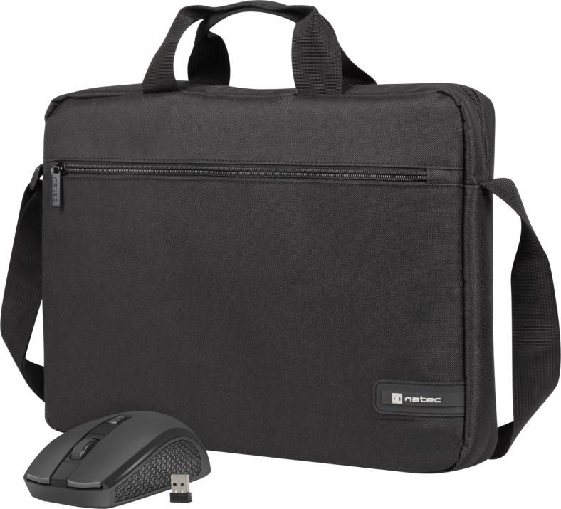 Чанта за лаптоп Natec Wallaroo 2 до 15.6" + безжична мишка, Черен | NTO-2051 1