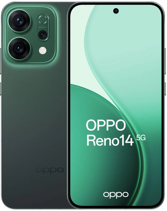 Смартфон OPPO Reno14 5G, 6.59" AMOLED, 12GB/512GB, Luminous Green | CPH2737_12+512_LG 1