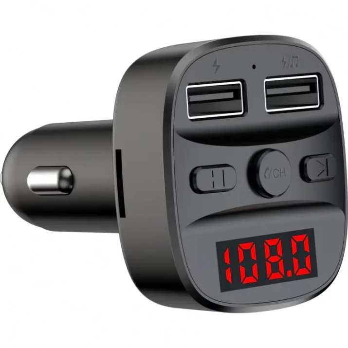Зарядно за кола Serioux ABFM60, FM трансмитер, Bluetooth, 2 x USB, Черно 1