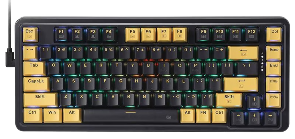 Геймърска механична клавиатура Redragon Elf RGB, Orange Switch, Черна/Жълта | K649PY-RGB 1