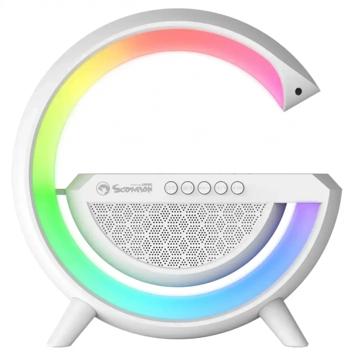 Bluetooth тонколона Marvo SG-302, 5W, RGB, 15W станция за безжично зареждане, Бяла 1