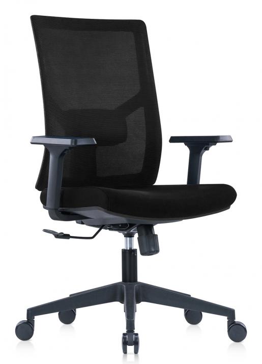 Ергономичен офис стол RFG Snow Black W с подлакътници - Черен 1