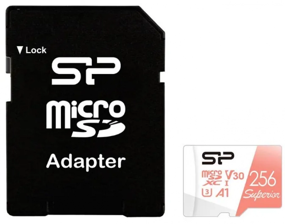 Карта памет Silicon Power Superior 256GB, microSDXC, Class 10, A1, V30, UHS-I U3 + SD Adapter | SP256GBSTXDV3V20SP 1