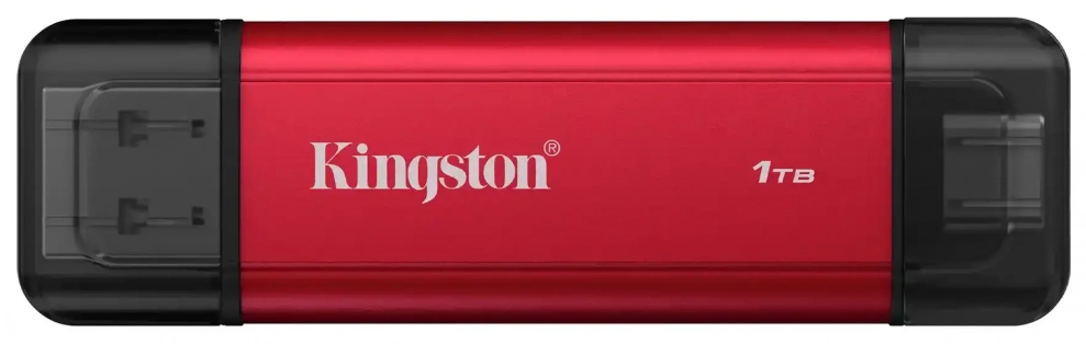 Външен SSD диск Kingston Dual 1TB,  USB-A/C 3.2 Gen 2, Червен | SPSD/1TB 1