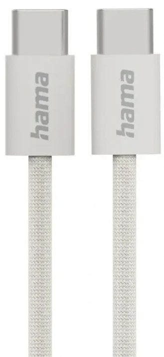 Кабел Hama Fabric, USB-C M/M, 1м, Сив | 201728 1