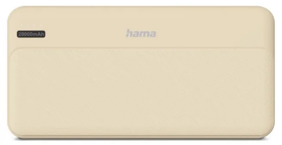 Външна батерия Hama Pocket 20, 20000 mAh, 2 x USB-A, Fast Charge, Бежова | 201775 1
