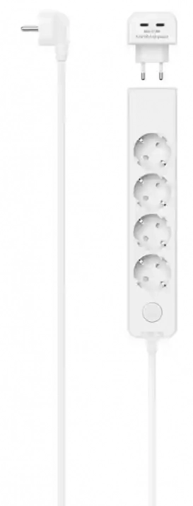 Разклонител Hama, 5 гнезда, 2 х USB-C, 1.4 м, Бял | 223191 1