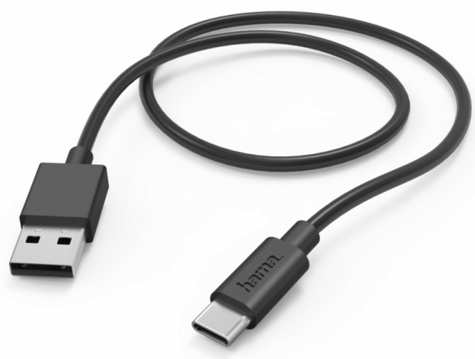 Кабел HAMA 201594, USB-C М / USB-А М, USB 2.0, 1 м, Черен