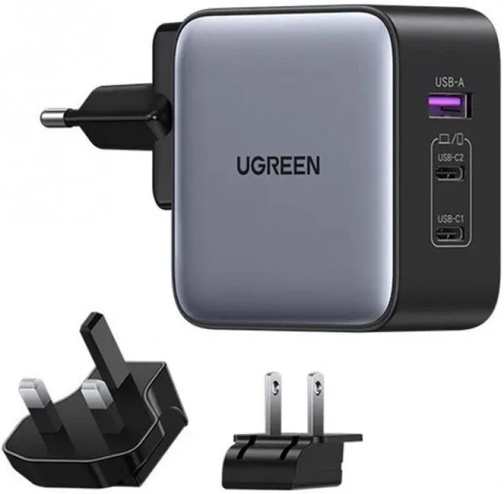Адаптер за зареждане Ugreen CD296 90409, 65W, USB-A/C с адаптери за US,UK,EU | UG90409 1