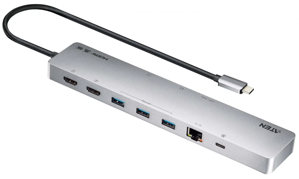 Докинг станция ATEN UH3240, 11-in-1, USB-C, Сребриста 1