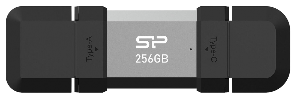 USB флаш памет Silicon Power Mobile C51 256GB, USB 3.2 Gen 1 Type-A/Type-C, Сребрист/Черен | SP256GBUC3C51V1S
 1
