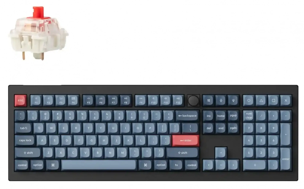 Безжична геймърска механична клавиатура Keychron V6 MAX, Gateron Jupiter Red Switch, RGB, Черна | V6M-D1 1