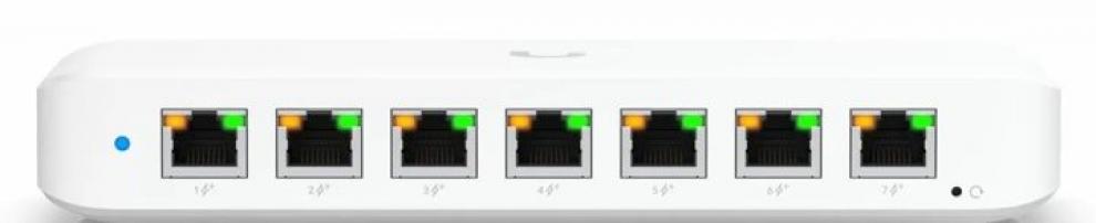 Суич Ubiquiti Ultra 60W, 8-портов, Layer 2, Gigabit, PoE, Бял | USW-Ultra-60W 1