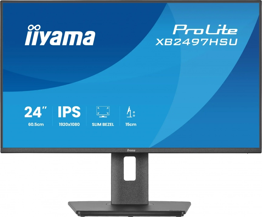 Монитор Iiyama ProLite XB2497HSU-B1, 23.8", IPS, FHD (1920 x 1080), 120Hz, 4ms, AdaptiveSync, Черен 1