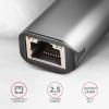 Адаптер Axagon ADE-25RC, USB-C M/RJ-45 F, Gigabit, Сив 2