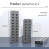 USB хъб BE HU101, 10-портов, USB 3.0, Сив 4