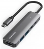 USB хъб BE HC506, 5-портов, USB-C 3.0, HDMI 4K/60Hz, Сив 2