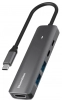 USB хъб BE HC506, 5-портов, USB-C 3.0, HDMI 4K/60Hz, Сив 1