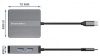 USB хъб BE HP706, 7-портов, USB-C 3.2 Gen 2, DisplayPort, HDMI 4K/60Hz, RJ-45, Сив 2
