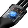 Кабел Baseus Flash Ⅱ USB-A към M+L+C 66W, 1.2м, Черен | CASS040001 3