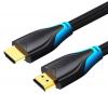 Кабел Vention AACBK, HDMI M/M, v2.0, 4K/60Hz Gold, 8м, Черен  1