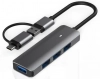 USB хъб BE HC402, 4-портов, USB-C/A 3.0, Сив 1