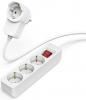 Разклонител HAMA 223081 Power strip, 3 + 1 гнезда, 1.4 м, Бял 1