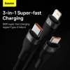 Кабел Baseus Flash Ⅱ USB-A към M+L+C 66W, 1.2м, Черен | CASS040001 5